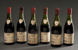 6 Flaschen 1961 Vins fins de la Cote de Nuits, Maison Thomas Bassot, Gevrey-Chambertin, Rotwein, Bu