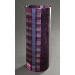 Moje-Wohlgemuth, Isgard (*1941) tall rod vase, colorless glass with detached metal joints painted r