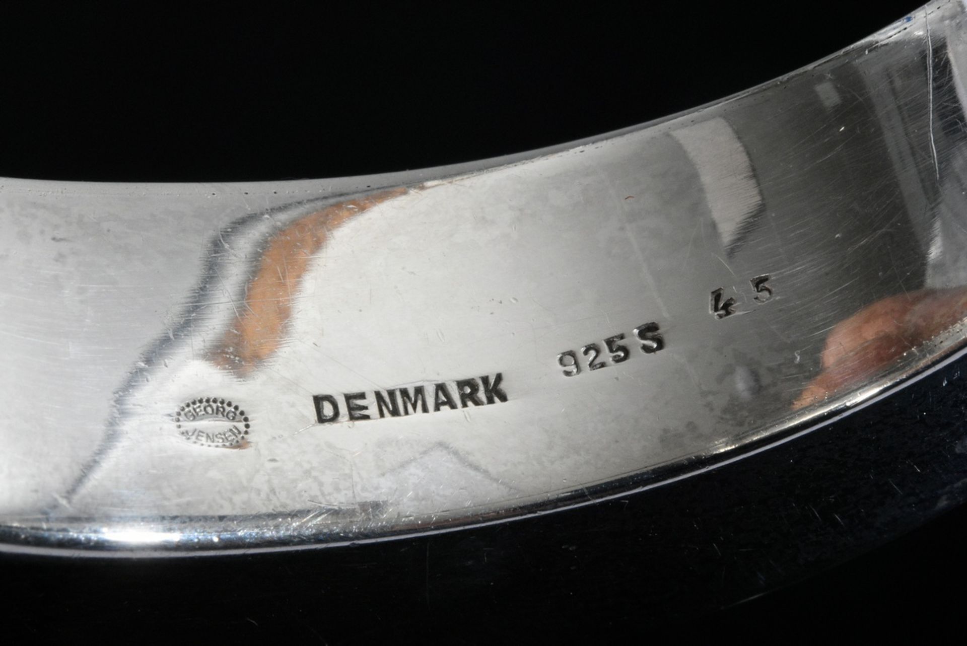Moderne Georg Jensen Silber 925 Armspange, Entw.: Ove Went, 62,6g, Innendurchmesser 5,8x4,7cm, Trag - Bild 4 aus 5