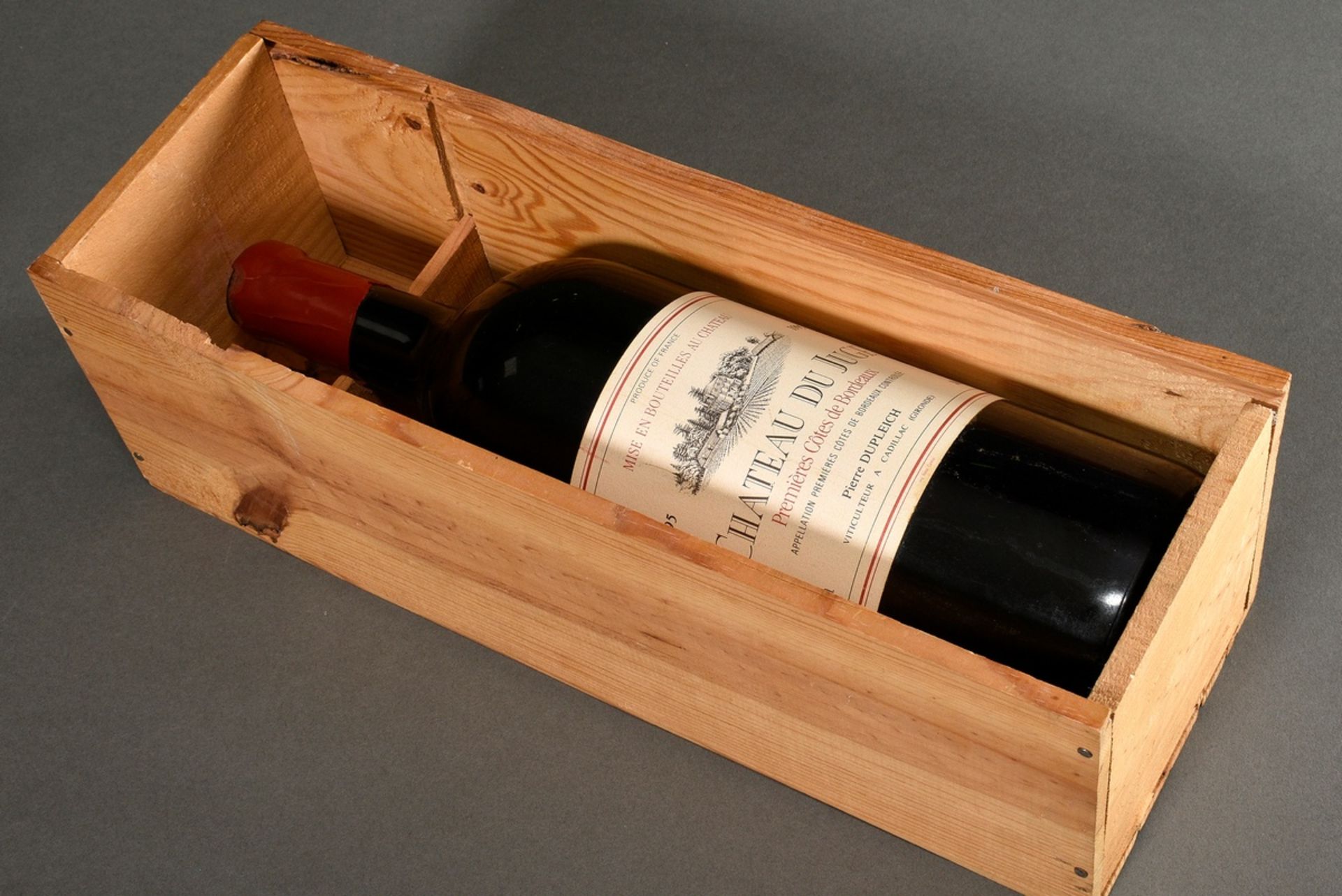 Bottle 1995 Chateau Du Juge, red wine, Bordeaux, Pierre Dubleich, 3l, original box, good cellar sto - Image 2 of 4