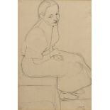 Modersohn-Becker, Paula (1876-1907) "Seated Girl", verso "Mother with Child", pencil, monogr. "f.PM