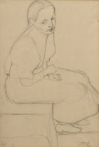 Modersohn-Becker, Paula (1876-1907) "Sitzendes Mädchen", verso "Stehende mit Kind auf dem Arm", Ble