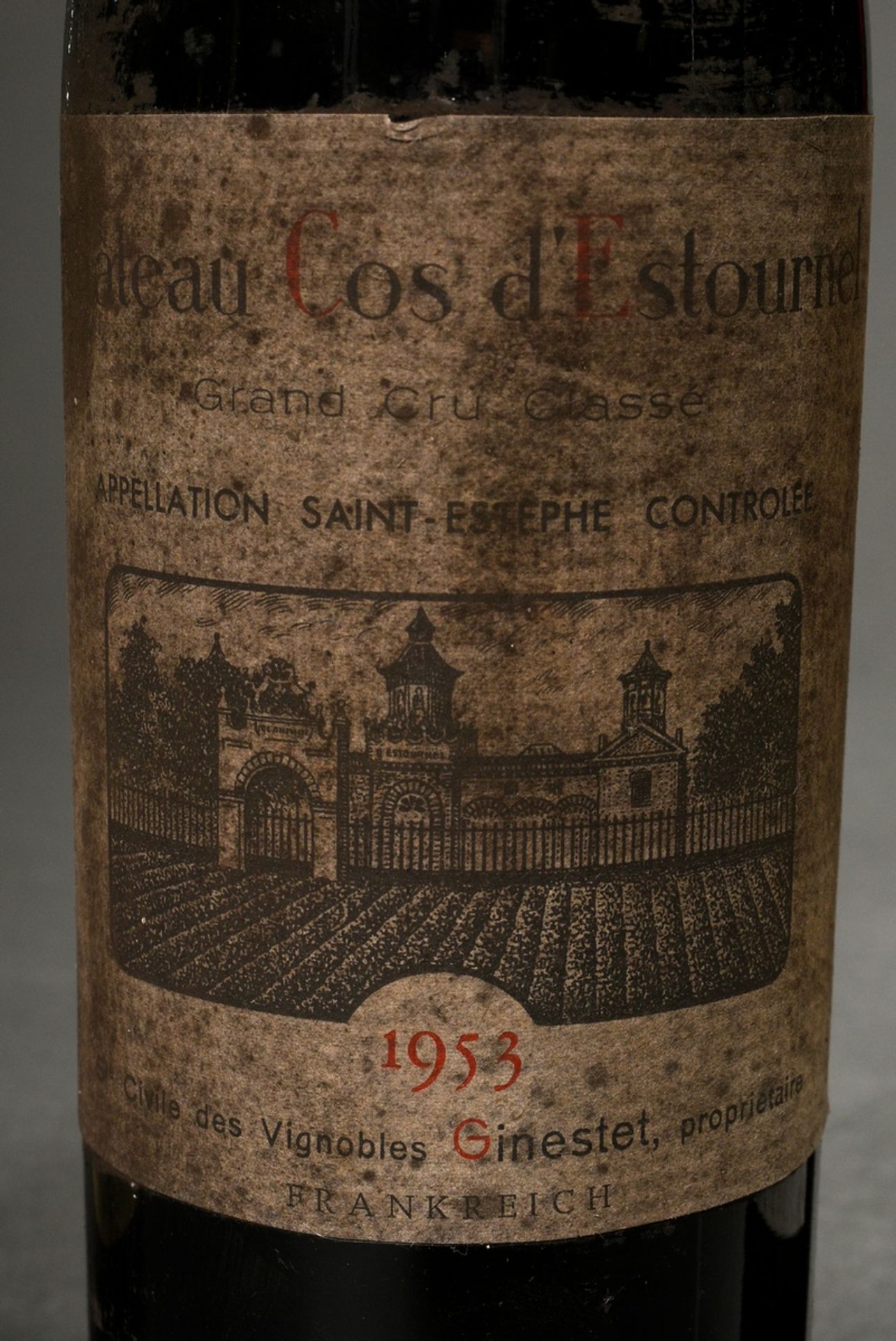 3 Various bottles of Bordeaux: 1x 1953 Chateau Cos d'Estourel, Grand Cru Classe, St. Estephe, 1x 19 - Image 2 of 5