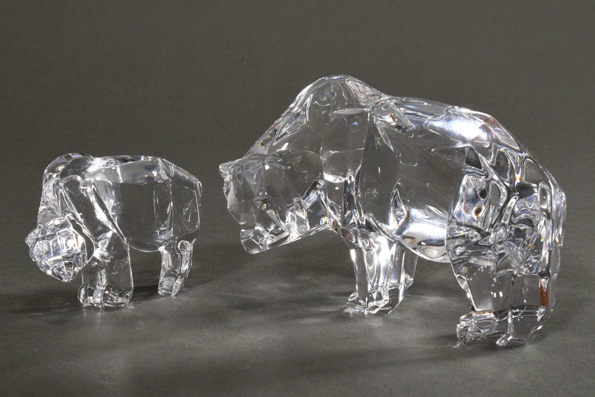 4 Diverse Teile Glas und Kristall "Eisbären", 2x Skandinavien mit eingeschmolzenen Silber Folien, 2 - Bild 5 aus 8