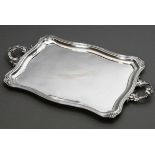 Russian tray with vegetal handles and curved rim, MM: A. Sper, St. Petersburg 1845, silver 84 Zolot