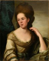 Davy, Robert (c.1735-1793) „Dame in grünem Kleid“ 1770(?), Öl/Leinwand, doubliert, u.r. sign./dat.,