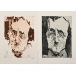 2 Janssen, Horst (1929-1995) "Nevermore/ Edgar Allen Poe", Radierungen (1. und 2. Fassung), Griffel