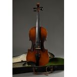 Deutsche Geige / Violine, 1. Hälfte 20.Jh., geteilter Rücken, ohne Faksimile-Zettel, Stimme steht, 