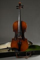 Deutsche Geige / Violine, 1. Hälfte 20.Jh., geteilter Rücken, ohne Faksimile-Zettel, Stimme steht,