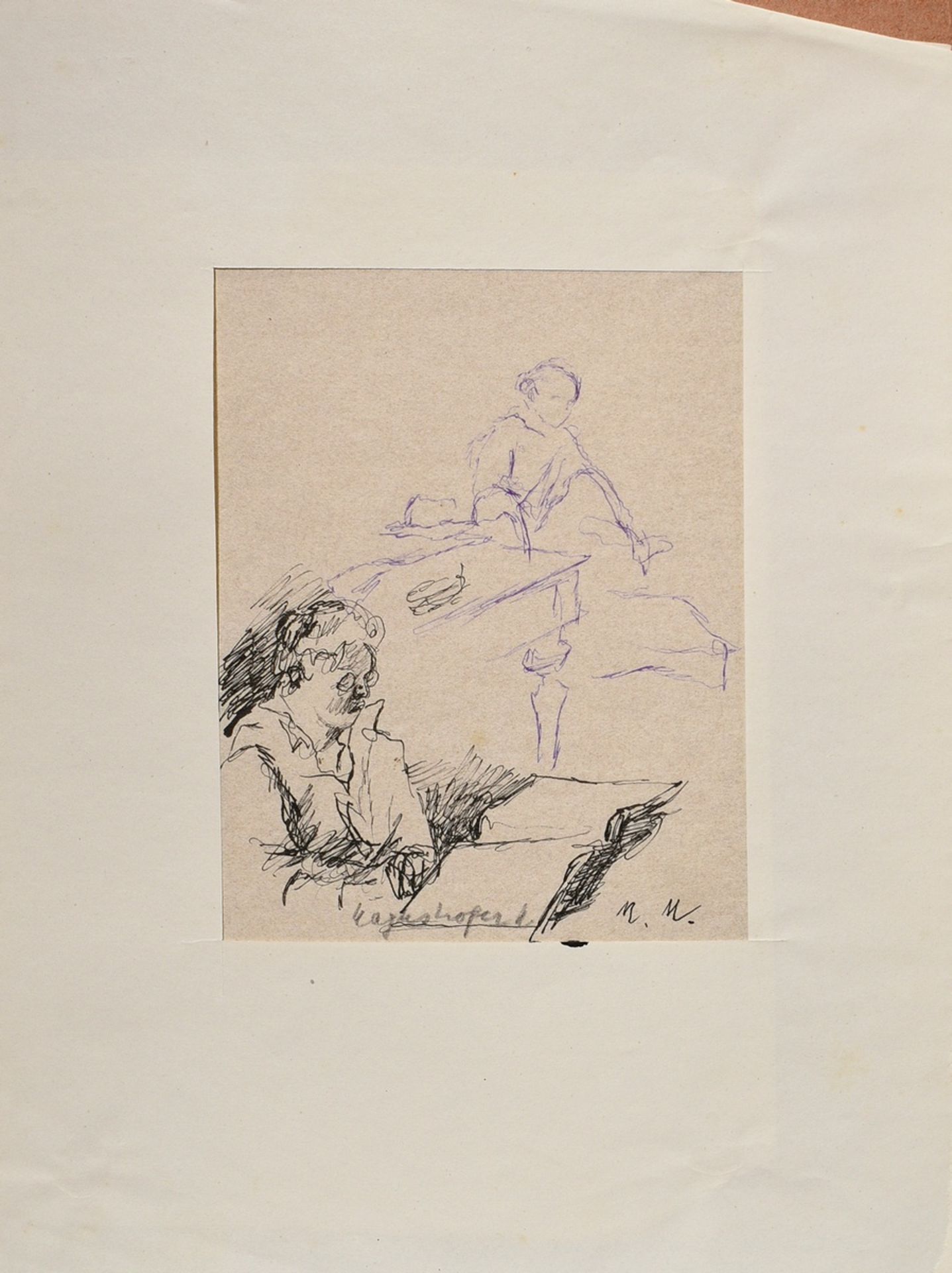 Mayershofer, Max (1875-1950) "Skizzenbuch Groteskes, Portraits und Landschaften", Tinte/Kohle, je s - Bild 11 aus 27