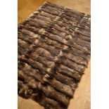 Well-kept opossum fur blanket, unlined, 180x125cm