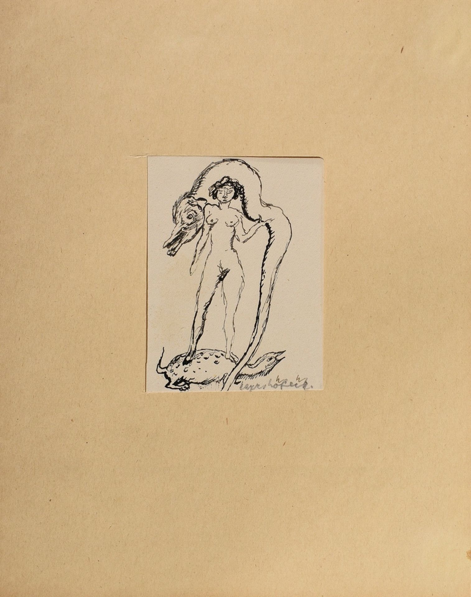 Mayershofer, Max (1875-1950) "Skizzenbuch Groteskes, Portraits und Landschaften", Tinte/Kohle, je s - Bild 14 aus 27