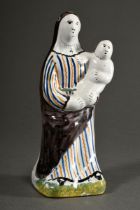 Malicorne Fayence Figur "Madonna mit Kind", Frankreich, 19.Jh., H. 21,5cm, restauriert