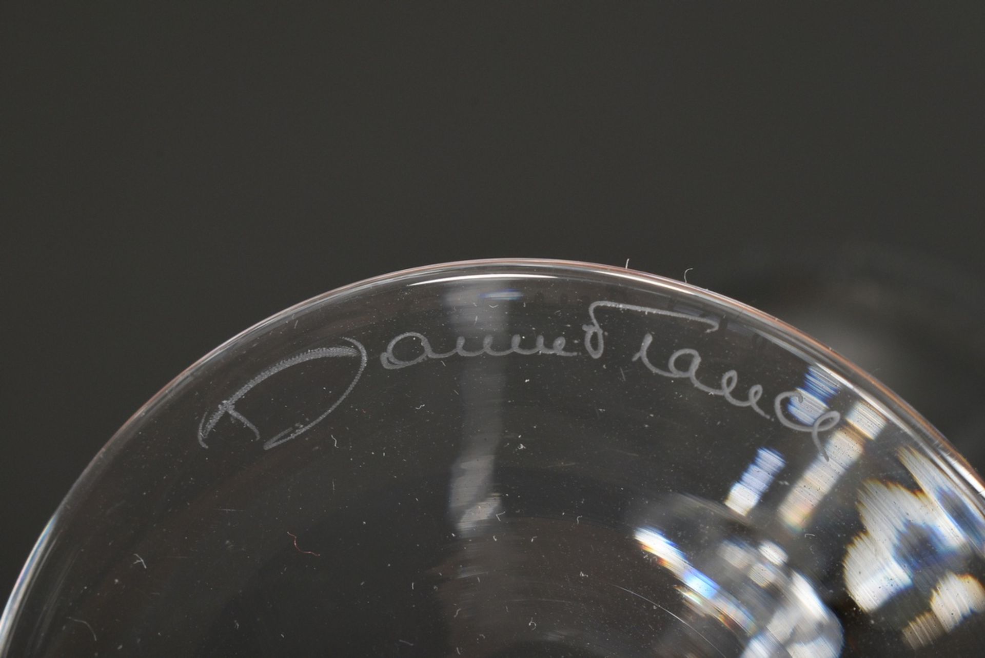 36 Daum Nancy „Boléro“ Gläser mit zarter Kuppa und Knoten im Stiel: 14 große Weingläser (H.16,5cm), - Bild 2 aus 3