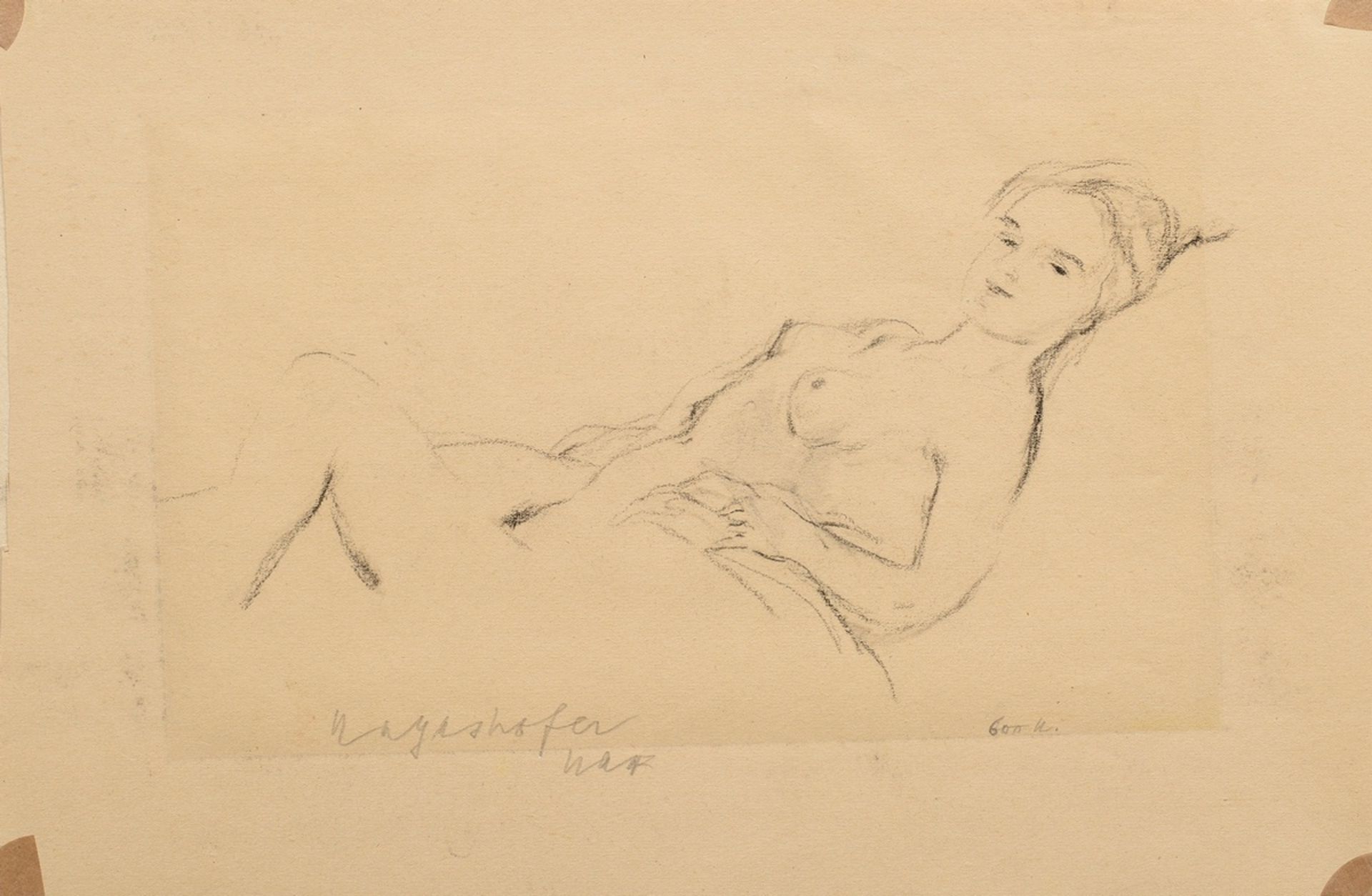 17 Mayershofer, Max (1875-1950) "Female nude drawings", charcoal, each sign., each mounted in passe - Image 19 of 19