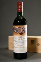 Flasche 1987 Château Mouton Rothschild, Bordeaux, Pauillac, 0,75l, Sammler Edition, Design Hans Ern