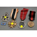 5 Various pieces of decorations, German Reich, consisting of: 1 Iron Cross 2nd class 1939, marked "
