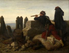 Gillissen, Karl (1842-1885) "Scene from the Franco-Prussian War 1870/71", oil/canvas, sign. b.r., m