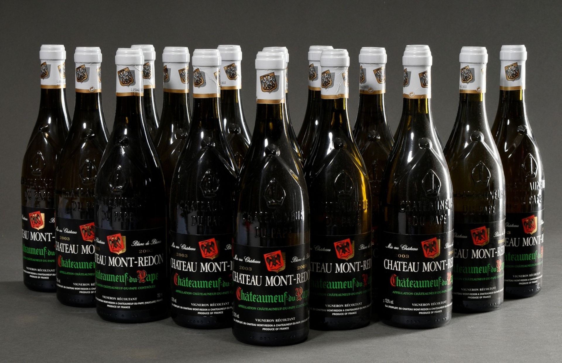 16 Bottles 2003 Chateau Mont-Redon, Chateauneuf du Pape blanc, white wine, Rhone, France, 0,75l, in