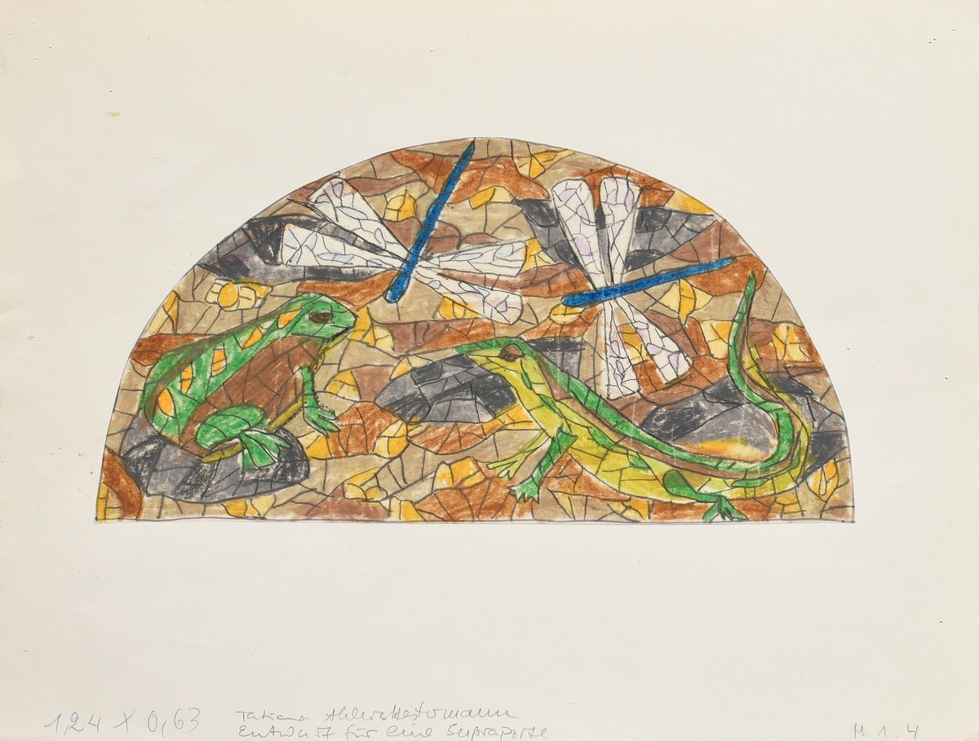 3 Ahlers-Hestermann, Tatiana (1919-2000) "Mosaic designs for a supraporte in a housing estate" (sca - Image 4 of 4