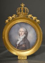 Bolinder, Johan Erik (1768-1808) Portrait "King Gustav IV Adolf of Sweden" 1796, gouache/ivory, sig