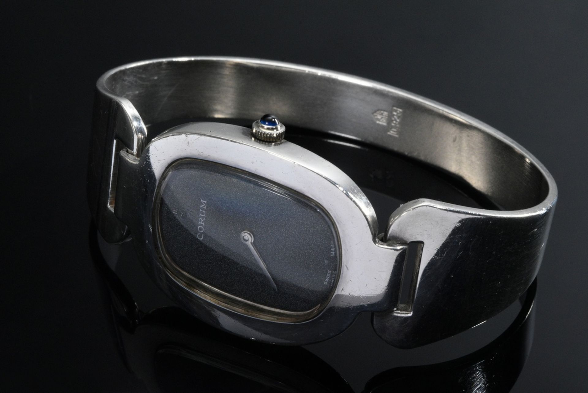 Vintage silver 925 Corum "Love Bond" ladies' clasp wristwatch, manual winding, synthetic sapphire c - Image 2 of 4