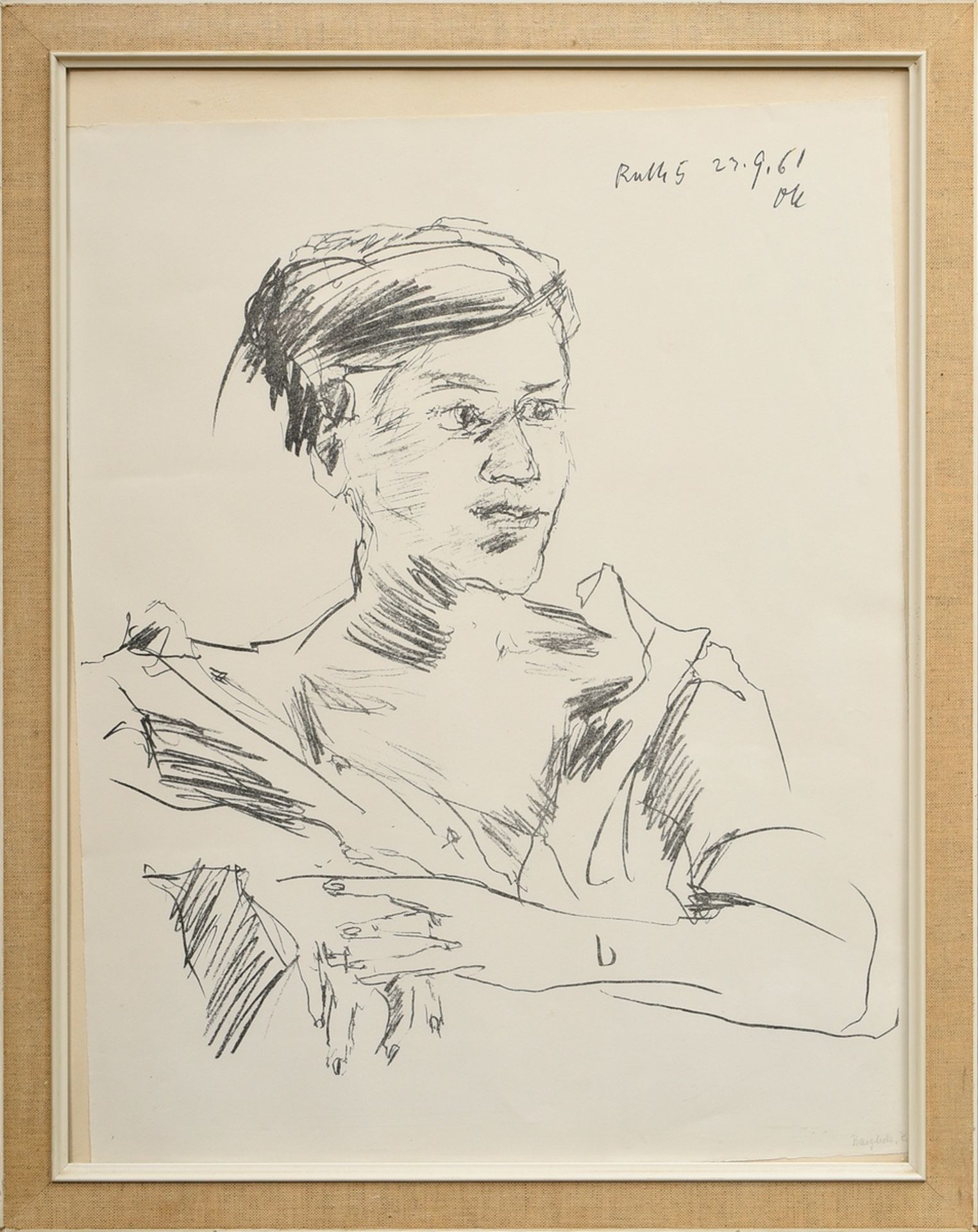Kokoschka, Oscar (1886-1980) „Ruth 5“ 1961, Lithographie, i. Stein monogr./dat./betit., BM 62,5x49, - Bild 2 aus 3