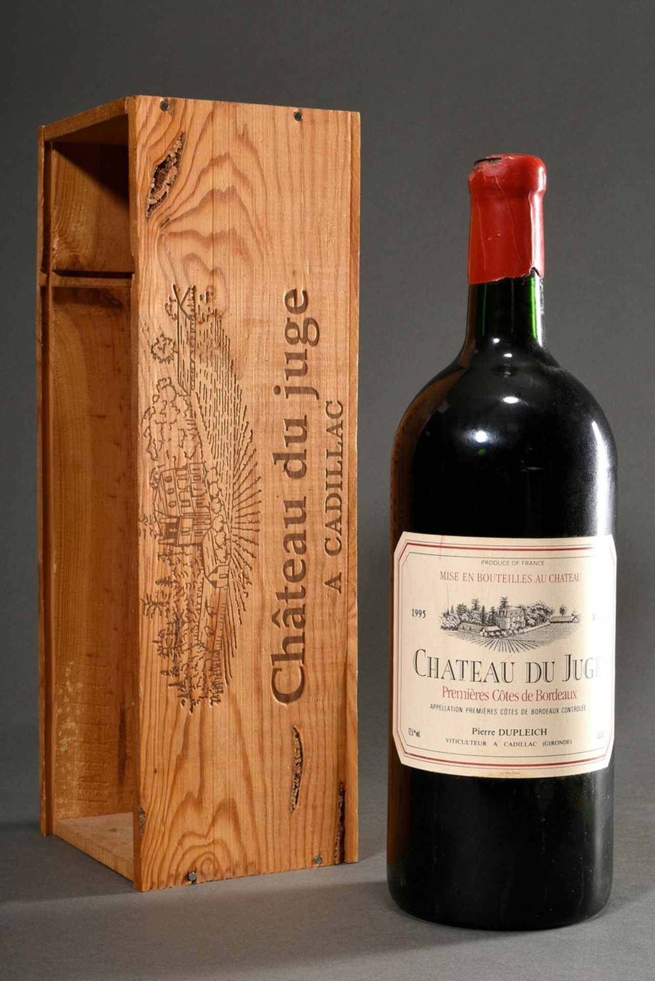Flasche 1995 Chateau Du Juge, Rotwein, Bordeaux, Pierre Dubleich, 3l, Originalkiste vorhanden, durc