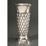 Conical stem cup with humped wall and overhanging rim, Adolf Kander/Berlin, silver 800, 243g, h. 20