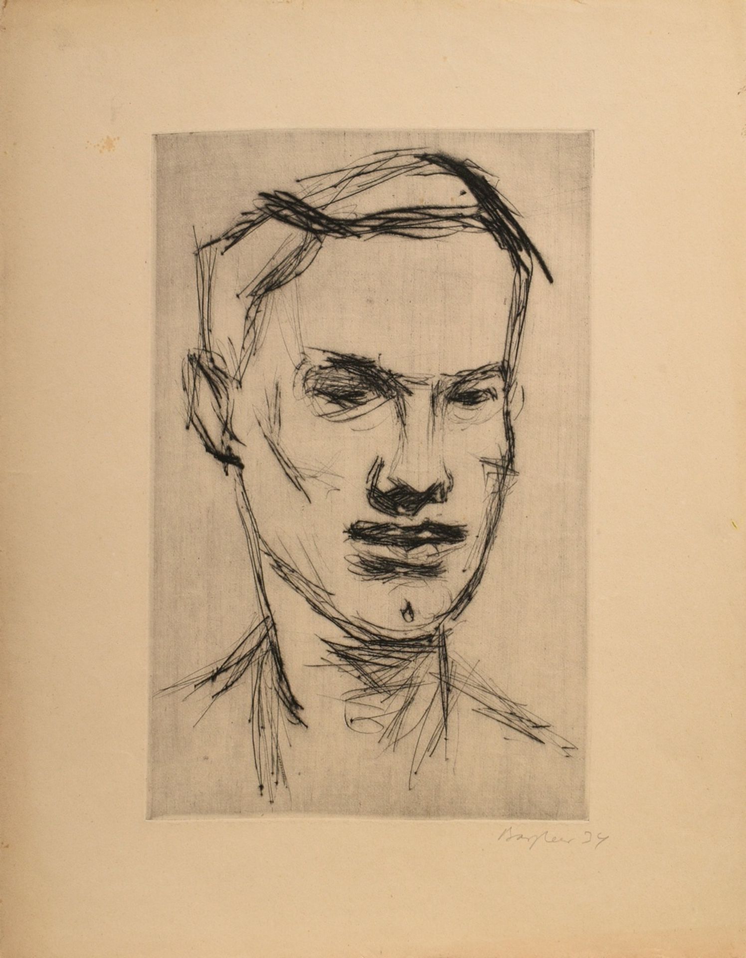 3 Bargheer, Eduard (1901-1979) "Herren-Portraits" (2 Matrosen und Selbst?) 1931/1934/1935, Radierun - Bild 4 aus 7
