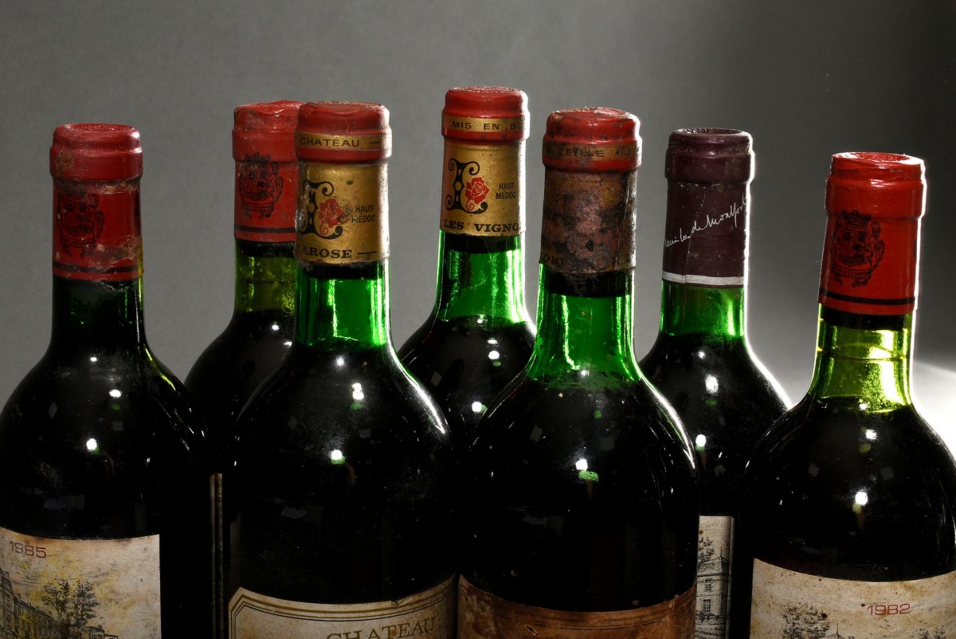 7 Flaschen: 4x Chateau Rocher, Saint Emilion grand cru classe (2x 1982, 1x 1985, 1x 1988) und 3x 19 - Bild 6 aus 7