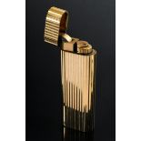 Le Must de Cartier Feuerzeug, Goldauflage, Nr. C 10863, 7x2,5cm, funktionstüchtig, Kratzer, starke 