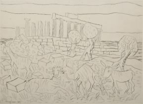 Bargheer, Eduard (1901-1979) "Concordia Tempel in Agrigent" 1971, Radierung, 59/100, u. sign./num.,
