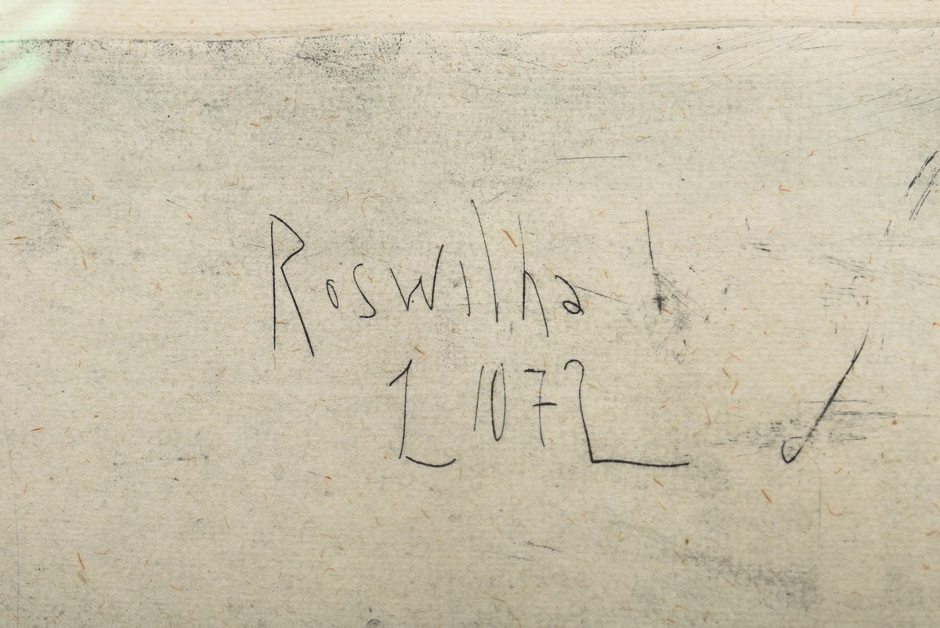 Janssen, Horst (1929-1995) „Roswitha“ 1972, Radierung, Probedruck, u. sign./dat./bez., i.d. Platte  - Bild 4 aus 4