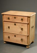 Small softwood children's commode with three drawers, 19th c., 60x57x35cm, rest.