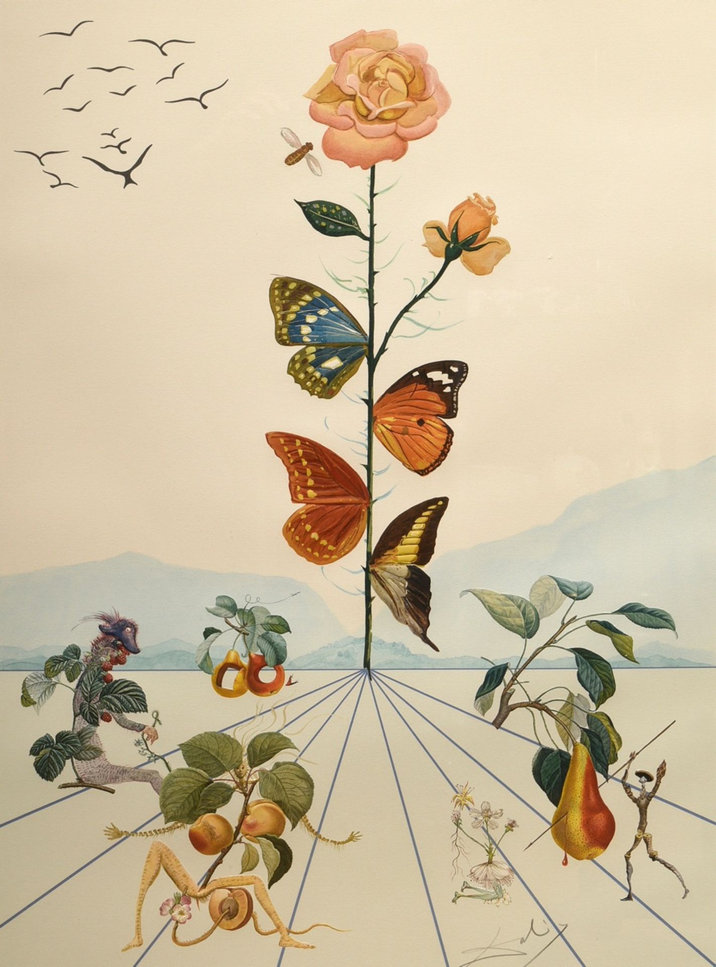 Dalí, Salvador (1904-1989) "Flordali II" 1981, colour lithograph with relief embossing, 705/4480, s