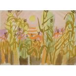 Bargheer, Eduard (1901-1979) "Cornfield in the sunlight", watercolour/pencil, verso "City sketch"/i