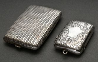 2 Various cases: 1x curved match case with floral brightcut engraving (MM: Colen Cheshire, Chester 