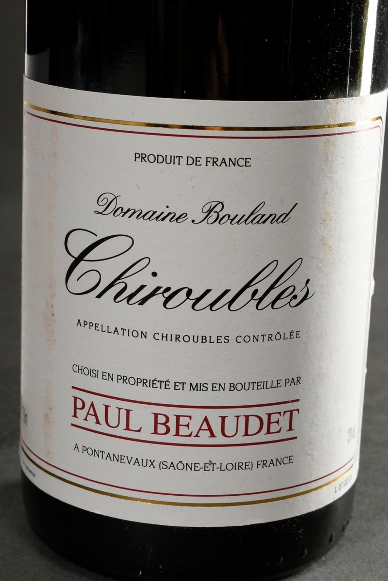 4 Flaschen: 3x 1990 Domaine Bouland, Chiroubles, Händlerabfüllung Paul Beaudet und 1x 1993 Moulin a - Bild 2 aus 5