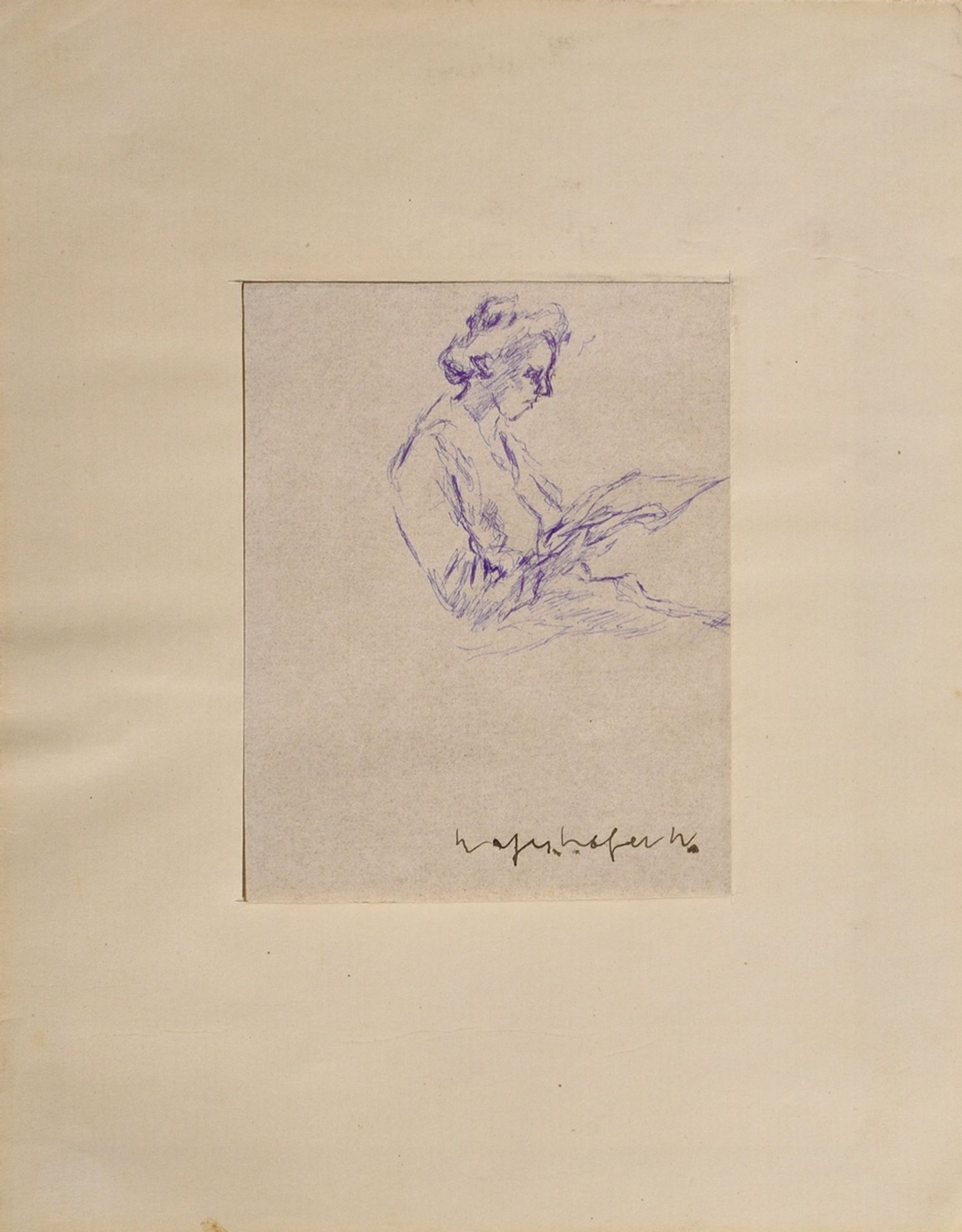 Mayershofer, Max (1875-1950) "Skizzenbuch Groteskes, Portraits und Landschaften", Tinte/Kohle, je s - Bild 5 aus 27