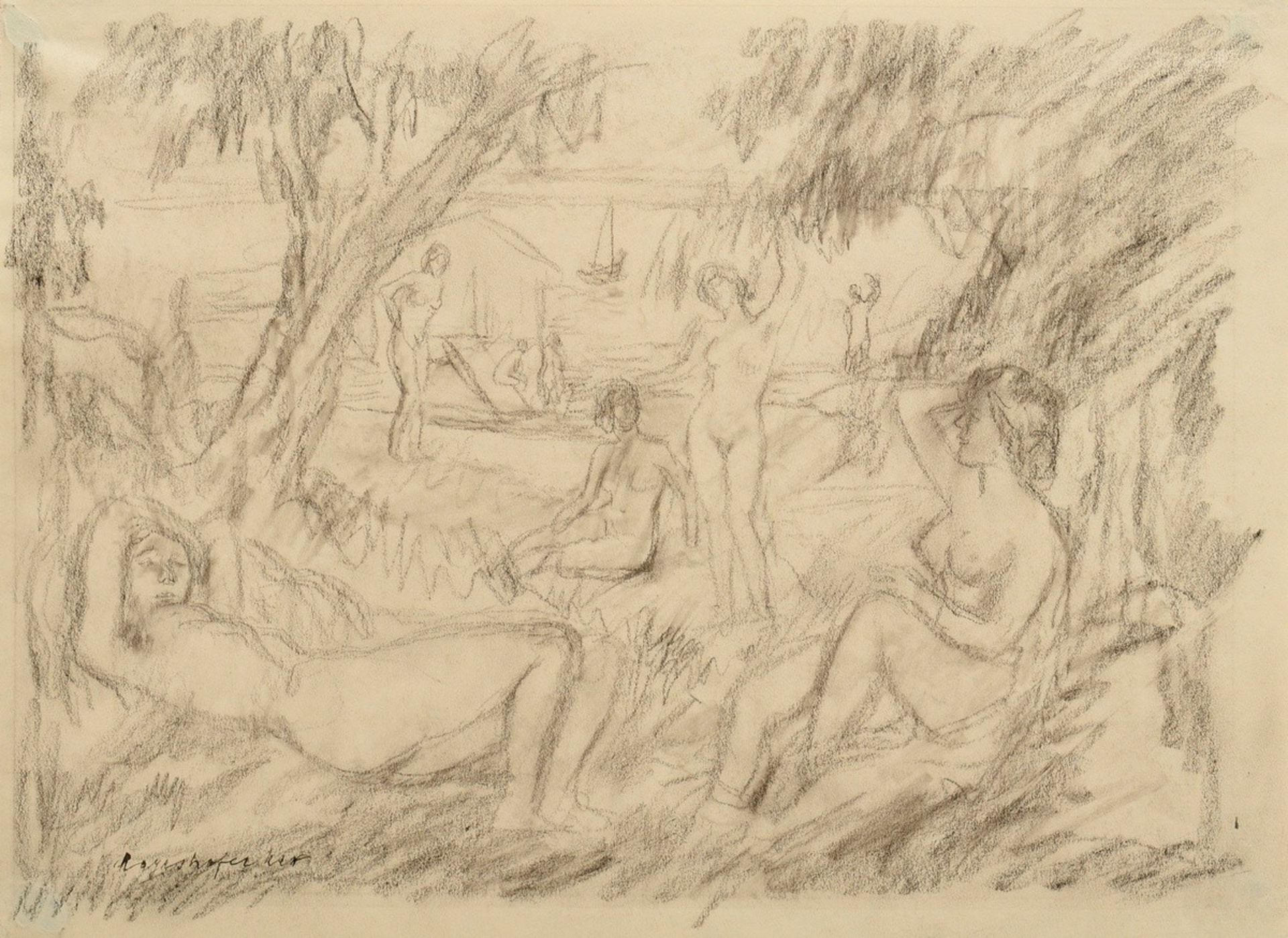 17 Mayershofer, Max (1875-1950) "Female nude drawings", charcoal, each sign., each mounted in passe - Image 11 of 19