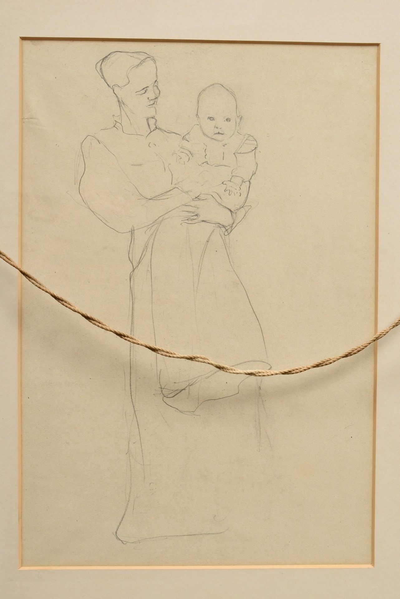 Modersohn-Becker, Paula (1876-1907) "Seated Girl", verso "Mother with Child", pencil, monogr. "f.PM - Image 5 of 5