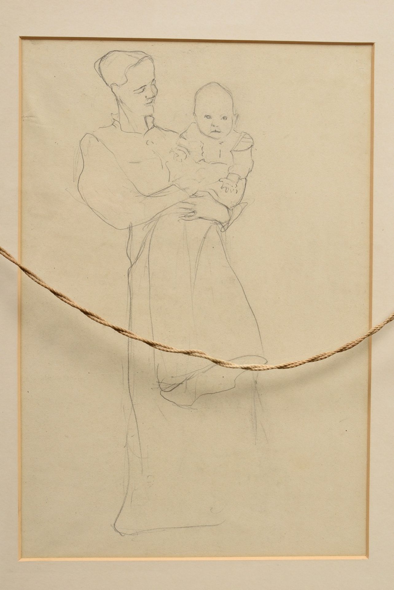 Modersohn-Becker, Paula (1876-1907) "Sitzendes Mädchen", verso "Stehende mit Kind auf dem Arm", Ble - Bild 5 aus 5