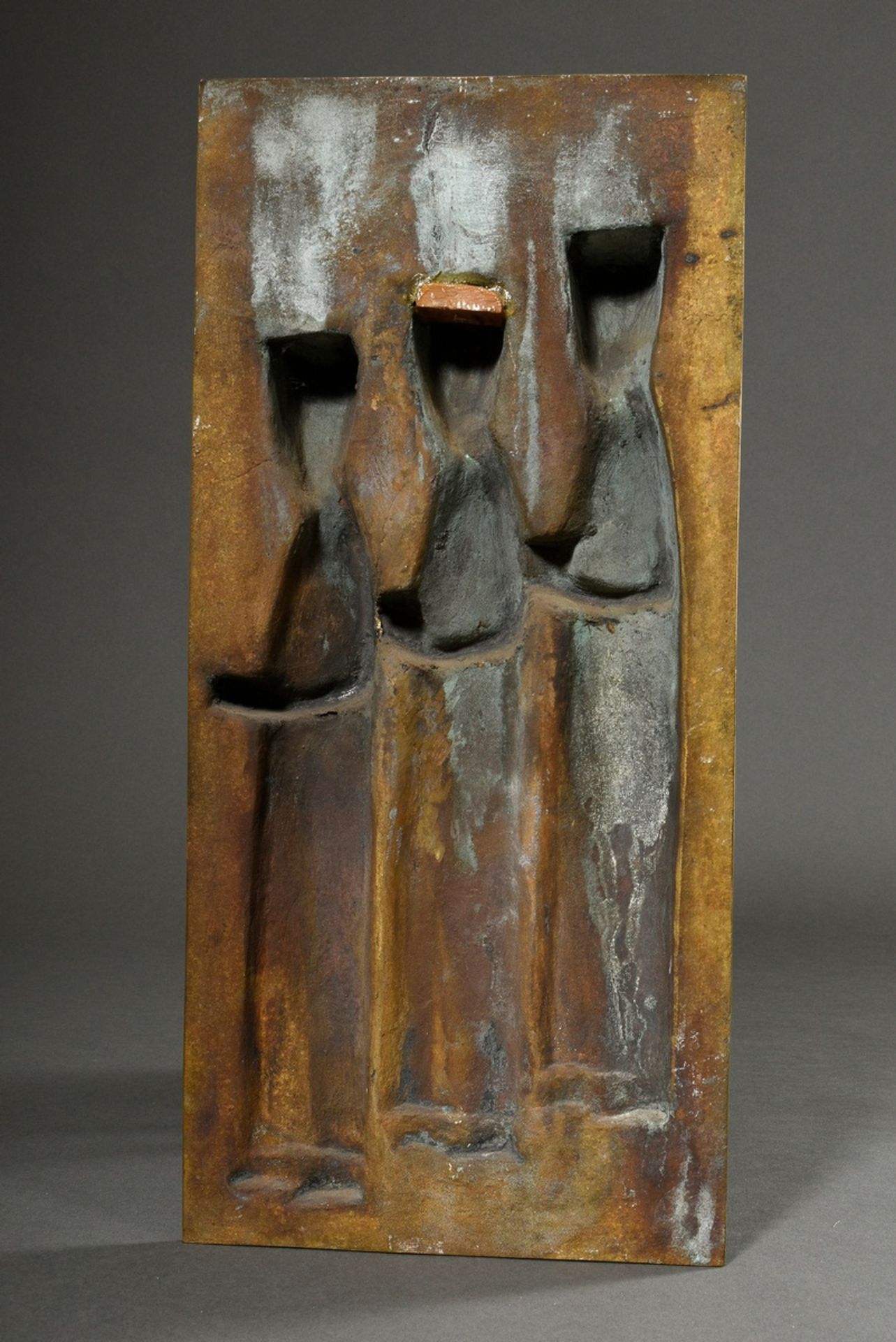 Zenz, Toni (1915-2014) "Heilige Drei Könige" um 1973, Bronze, Hochrelief, Tabernakeltür, 53x24,7cm - Bild 4 aus 5