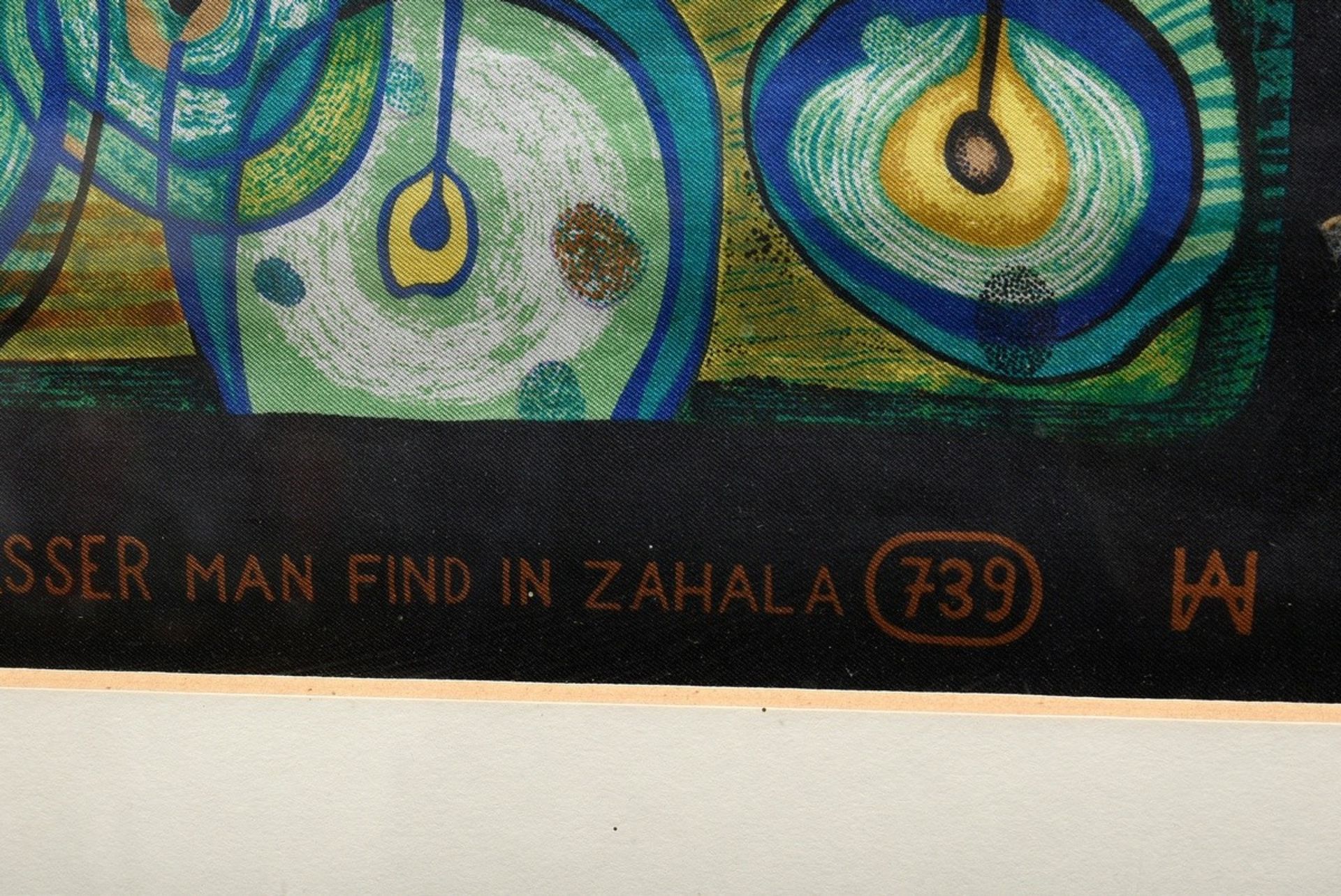 Hundertwasser, Friedensreich (1928-2000) "Man find in Zahala" (grün, Variation nach Werk 739), bedr - Bild 4 aus 4