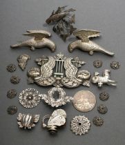 Mixed lot of various Empire fittings and ornaments: parrots, hippocamp, butterfly, eagle, goddess, 