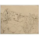 Bargheer, Eduard (1901-1979) "Southern Landscape with Houses" 1940, ink, sign./dat. lower right, ve