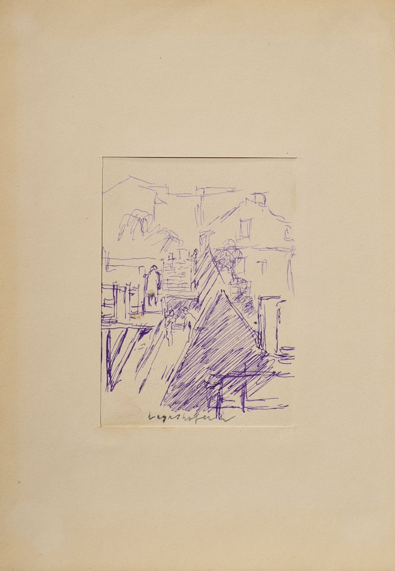 Mayershofer, Max (1875-1950) "Skizzenbuch Groteskes, Portraits und Landschaften", Tinte/Kohle, je s - Bild 24 aus 27