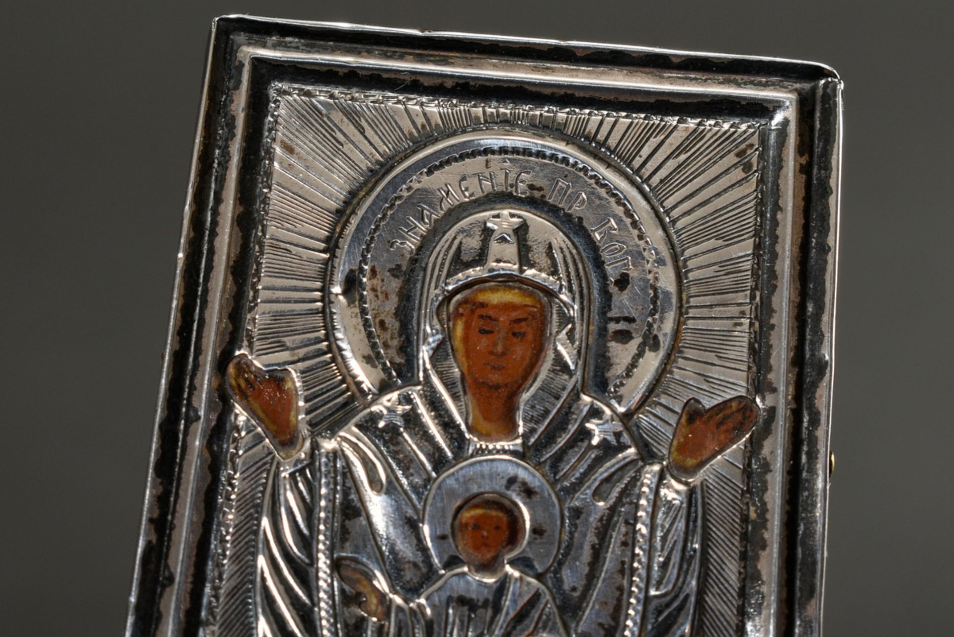 2 Various Russian miniature icons "Christ Pantocrator" and "Mother of God", egg tempera on chalk gr - Image 9 of 9