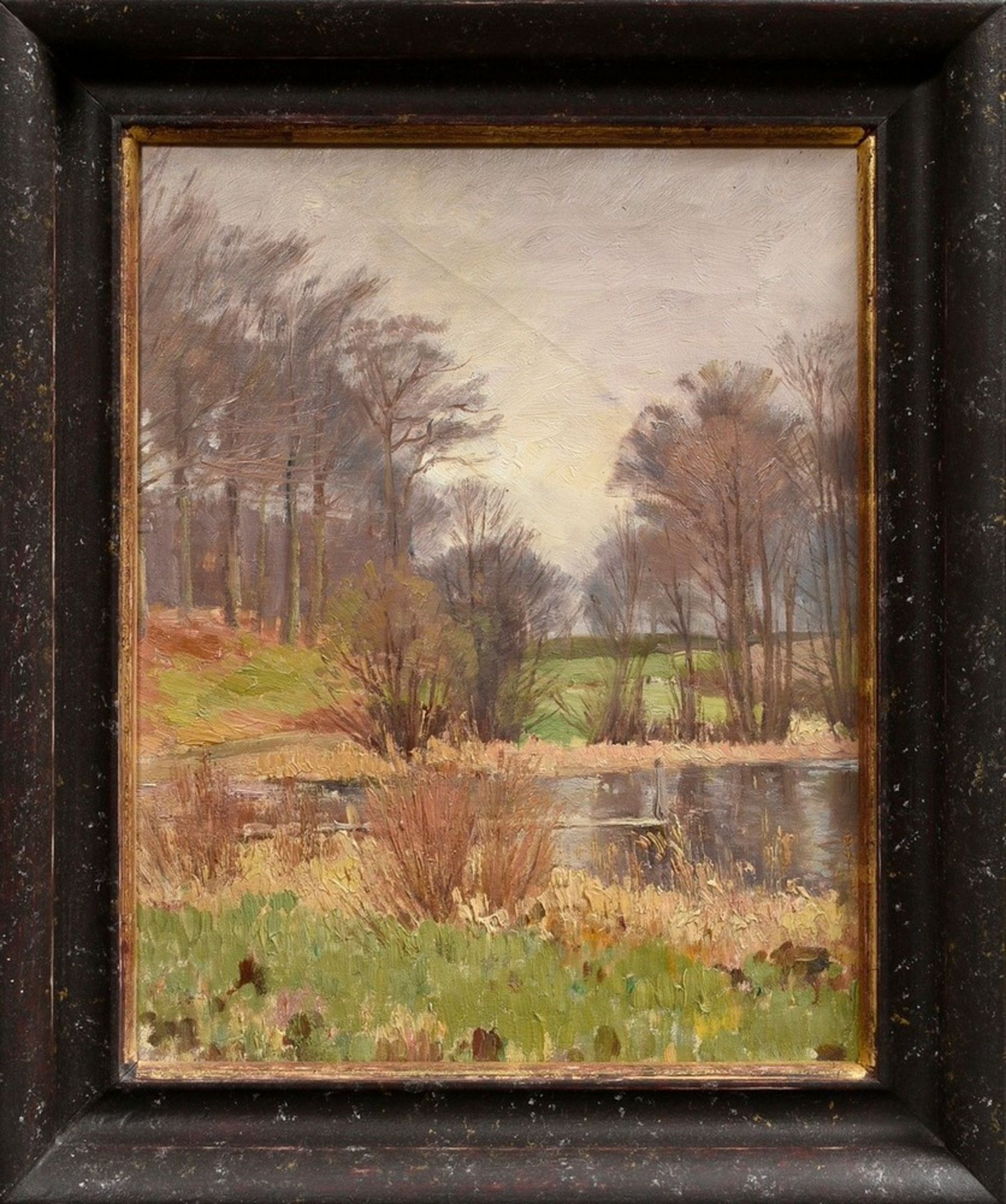 Kuchel, Max (1859-1933) "Northern German landscape with lake", oil/canvas, 38x30,5cm (w.f. 47,5x38, - Image 2 of 3
